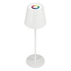 RealPower LED-RGB Tischlampe dimmbar mit Akku,weiss