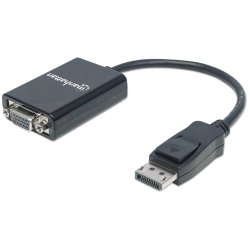 MANHATTAN DisplayPort auf VGA Konverter zum einfachen Anschluss von PCs mit DisplayPort an VGA-Monitore, Beamer und mehr