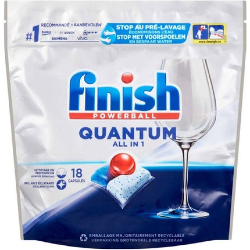 Finish Quantum All In 1 Dishwasher Tablets 18 Pieces