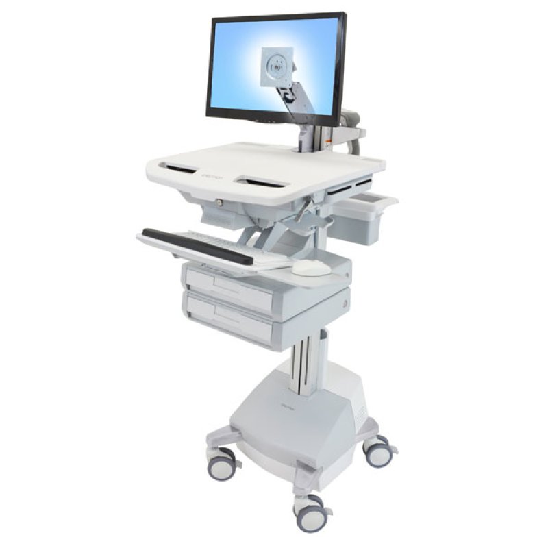 Ergotron StyleView Aluminium, Gris, Blanc Ecran plat Panier multimédia