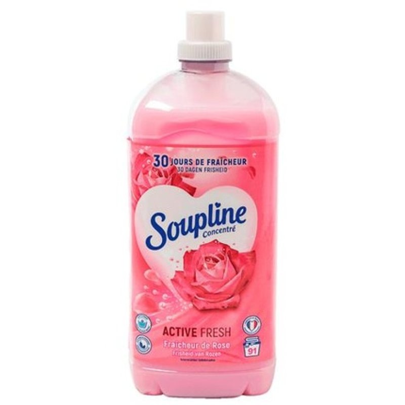 Soupline Fabric Softener Active Fresh Freshness Of Roses 2 Liters 91 Washes 30 Days Of Freshness
