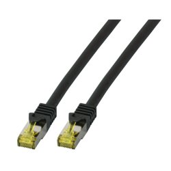 EFB RJ45 Patchk. S/FTP Cat.6A LSZH Cat.7 Rohk. 0.25m schwar