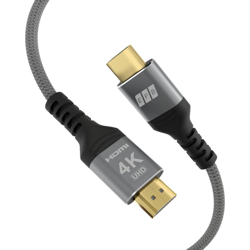 EFB HDMI Kabel High-Speed m. Ethernet 4K60Hz 3,0m grau