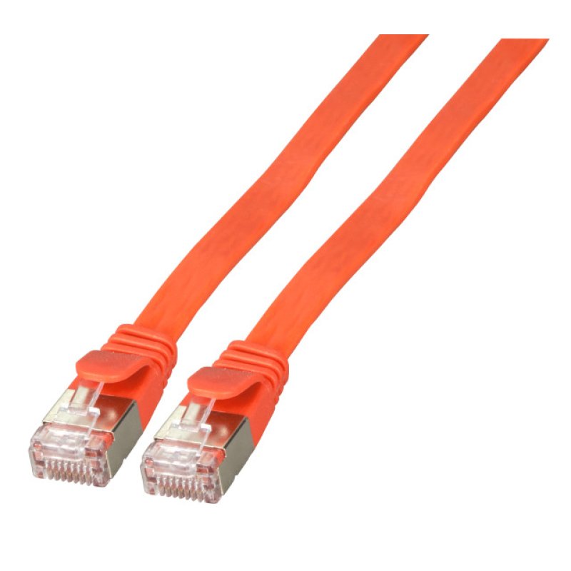 EFB RJ45 Flachpatchkabel U/FTP Cat.6A PVC 0.50m rot