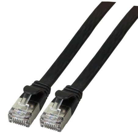 EFB RJ45 Flachpatchkabel U/FTP Cat.6A PVC 0.25m schwarz