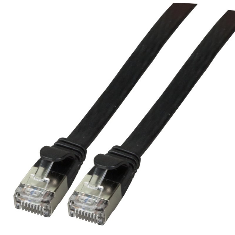 EFB RJ45 Flachpatchkabel U/FTP Cat.6A PVC 5.00m schwarz