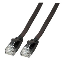 EFB RJ45 Flachpatchkabel U/UTP, Cat.6A, PVC, 0.25m, schwarz