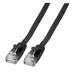 EFB RJ45 Flachpatchkabel U/UTP, Cat.6A, PVC, 5m, schwarz