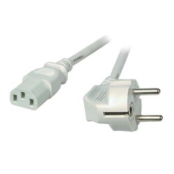 EFB Netzkabel Schutzkontakt 90°-C13 180°,grau,3.0m,3x1.00m