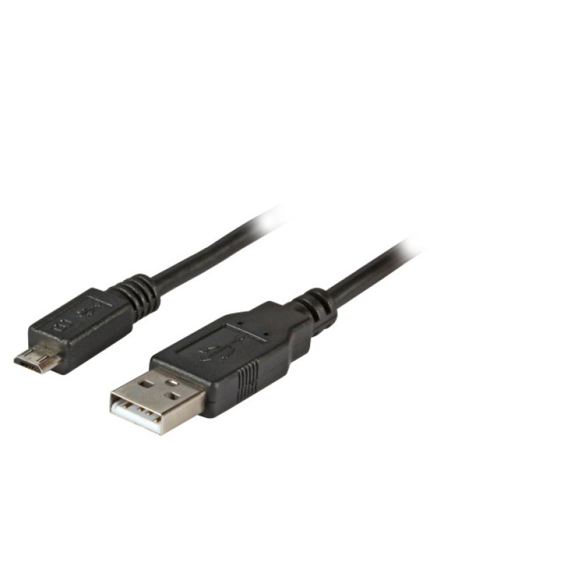 EFB USB2.0 Anschlusskabel Typ A Stecker auf Typ Micro B Stecker 5 polig Classic Schwarz 1m