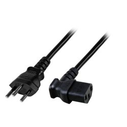 EFB Netzkabel Schweiz Typ 12 - C13 90°,sw,1.8m,3x0.75mm