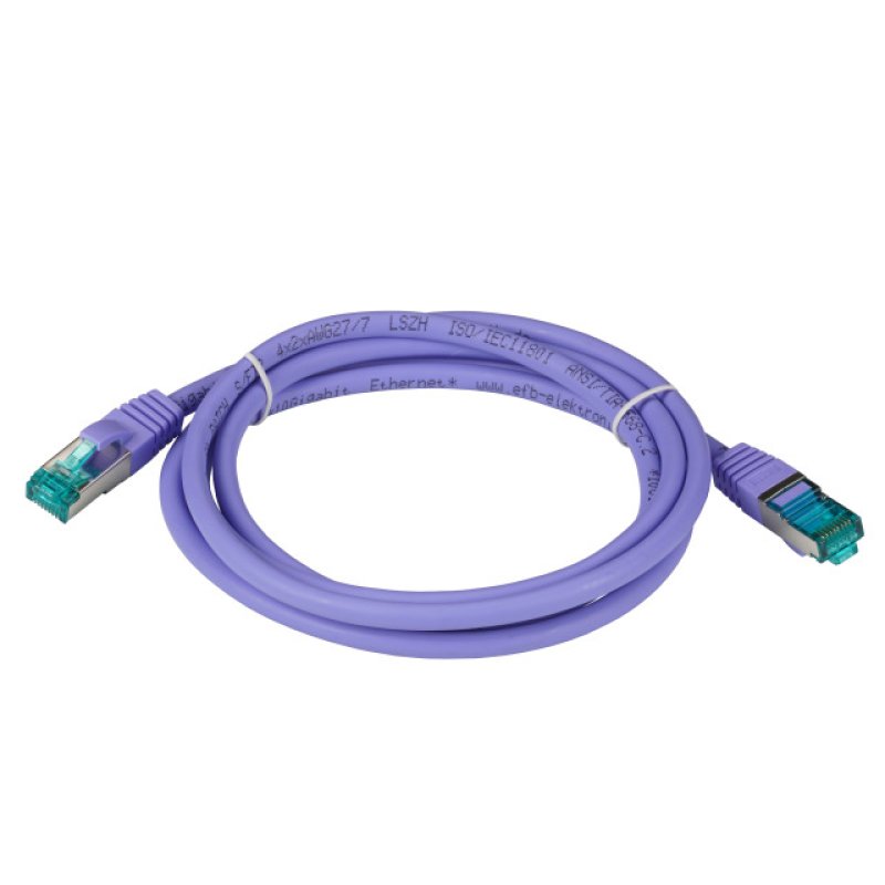 EFB RJ45 Patchk. S/FTP Cat.6A LSZH Cat.7 Rohk. 0.50m violet