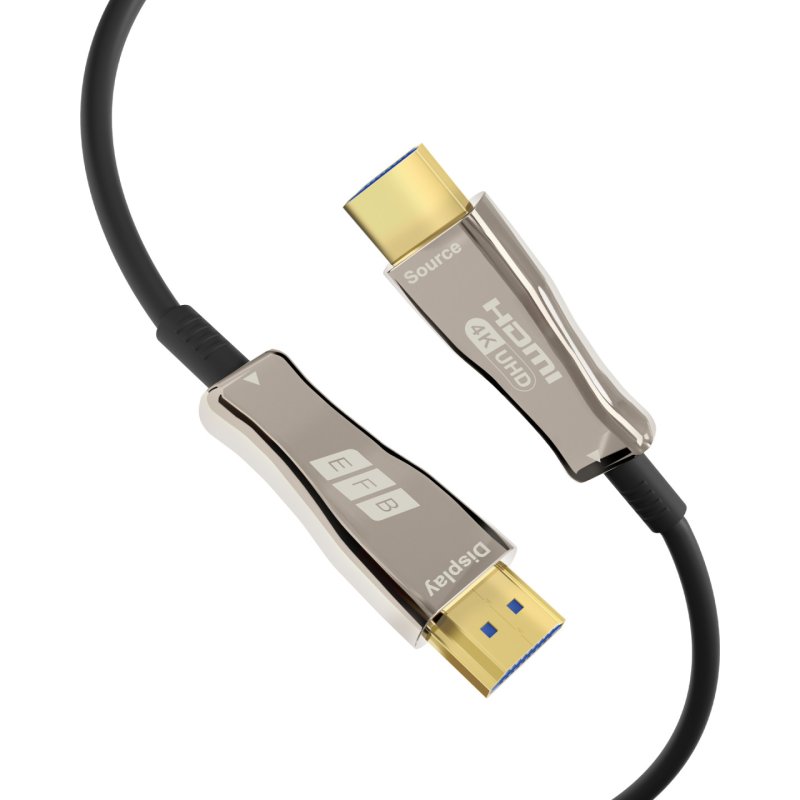 EFB Elektronik HDMI-20-00008 câble HDMI 20 m HDMI Type A (Standard) Noir, Acier inoxydable