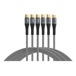 EFB USB-C Kabelset 100W PD 3.0 5A E-Marker Chip 0,5 1 2m gra