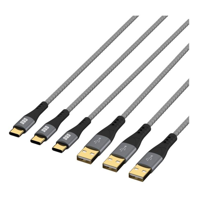 EFB Elektronik USB-AC-00008 câble USB USB 2.0 2 m USB A USB C Noir, Gris