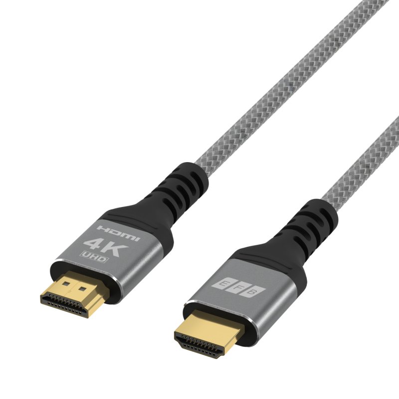 EFB HDMI Kabel High-Speed m. Ethernet 4K60Hz 2,0m grau