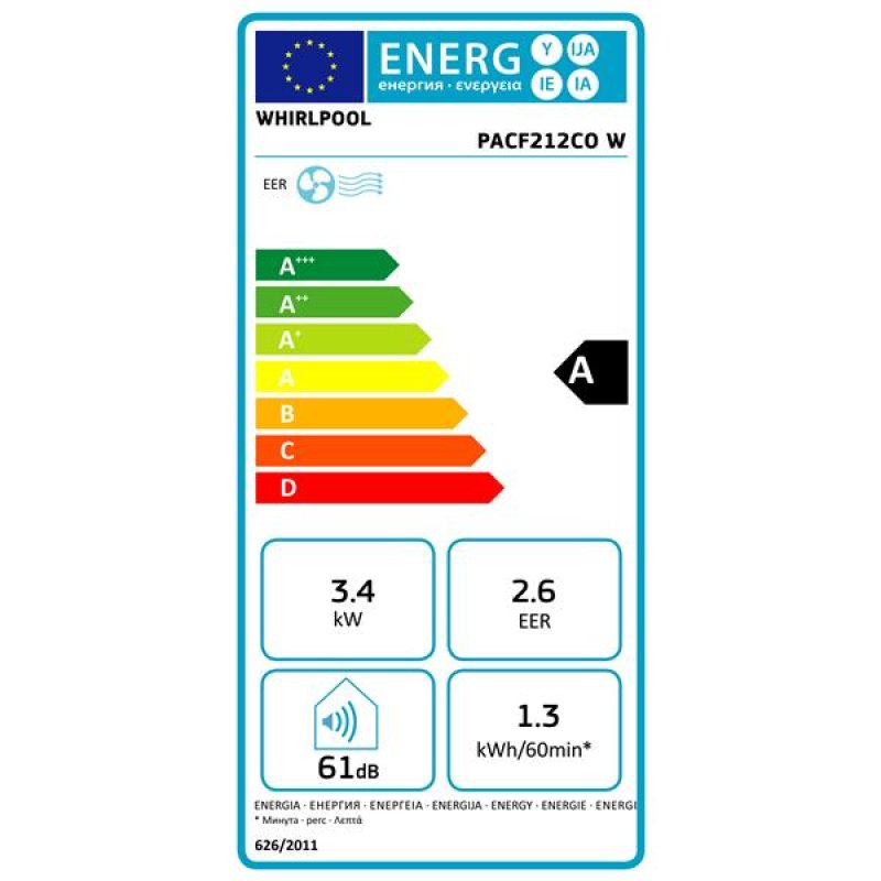 Climatiseur mobile - Puissance : 3400 W - 12000 BTU - Fonction Déshumid *