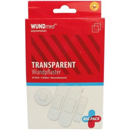 Wundmed Waterproof Transparent Bandage Plaster 50 Pieces In 4 Sizes
