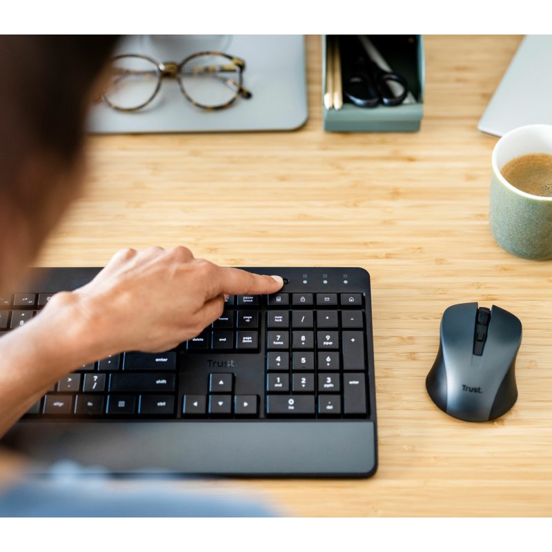 Trust Trezo keyboard Mouse included Office RF Wireless QWERTZ Swiss Black