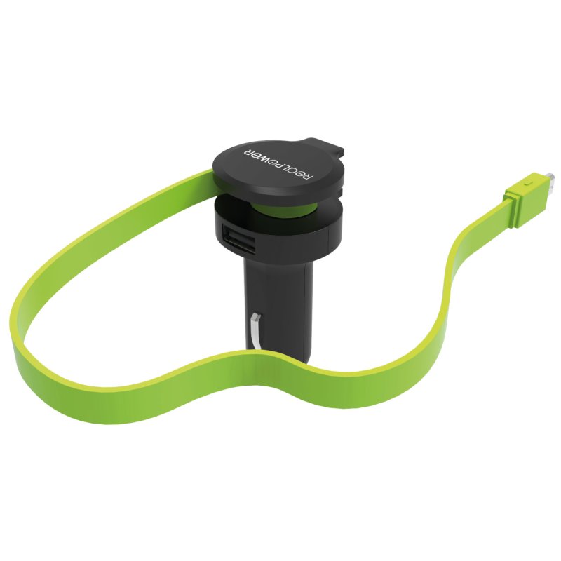RealPower 257635 chargeur d'appareils mobiles Universel Noir, Vert Allume-cigare Auto