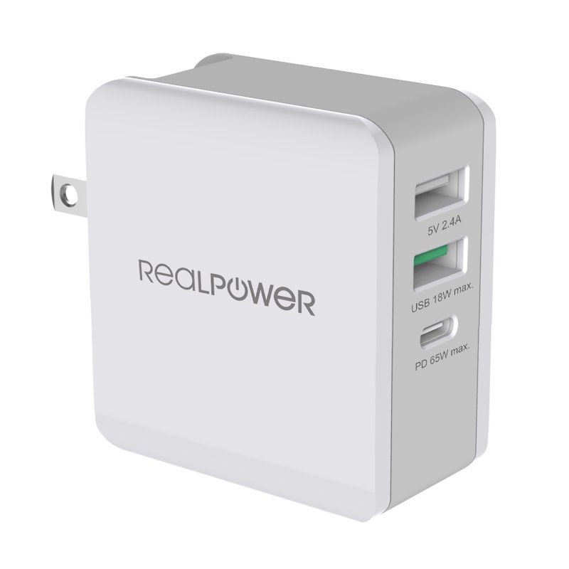 RealPower DeskCharge-65 Travel Universal Grey AC Indoor