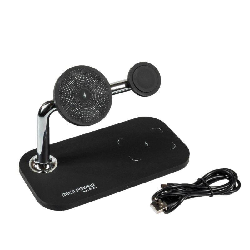 RealPower ChargeAIR Mag Smartphone, Smartwatch, Tablet Black USB Wireless charging Indoor