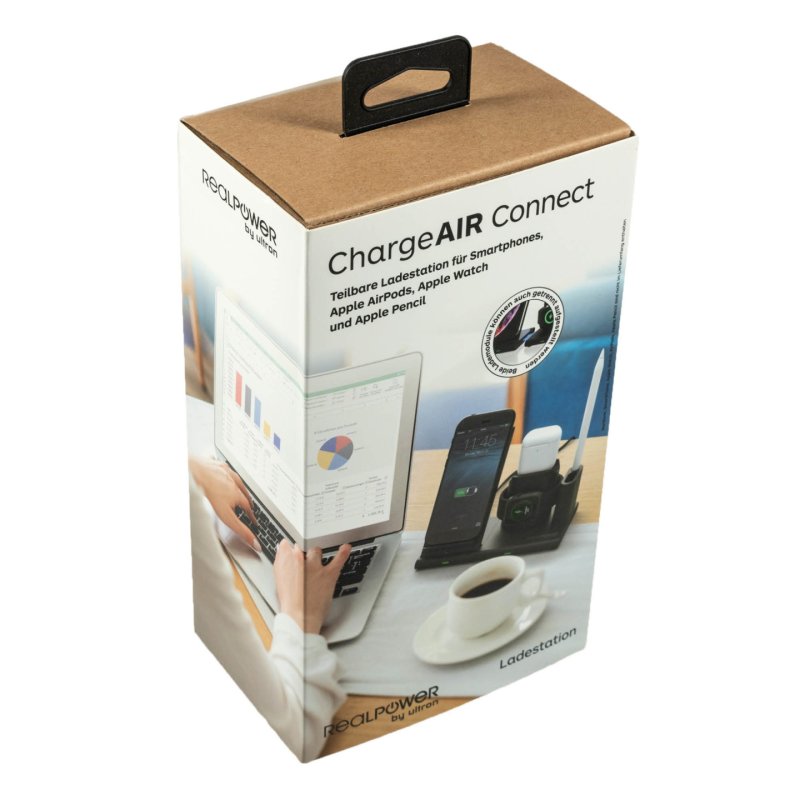 RealPower ChargeAIR Connect Smartphone, Smartwatch, Tablet Black USB Wireless charging Indoor