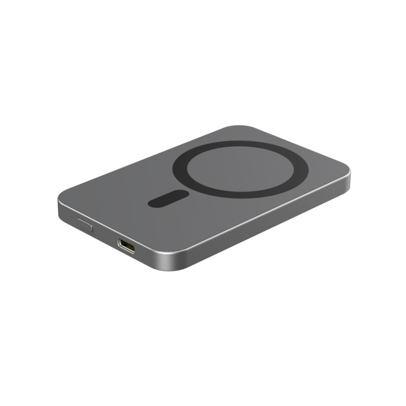 RealPower PB-5000 Mag Lithium Polymère (LiPo) 5000 mAh Recharge sans fil Gris