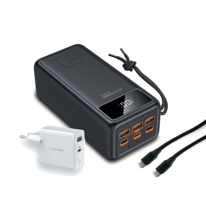 RealPower PB-56000 PD PRO Lithium Polymère (LiPo) 56000 mAh Noir