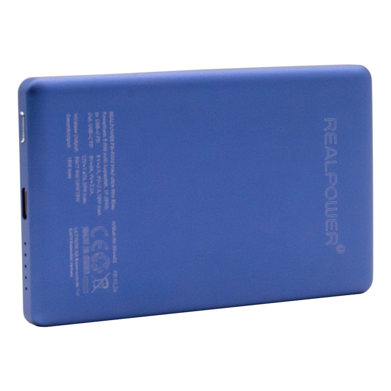 RealPower PB-5000 MAG 5000 mAh Recharge sans fil Bleu