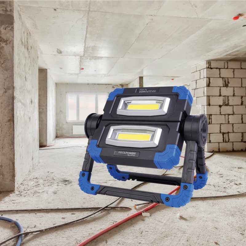 RealPower 463617 feux de travail Noir, Bleu LED 10 W