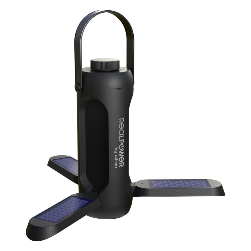 RealPower LED outdoor Light 190,solar,schwarz,6.000mAh