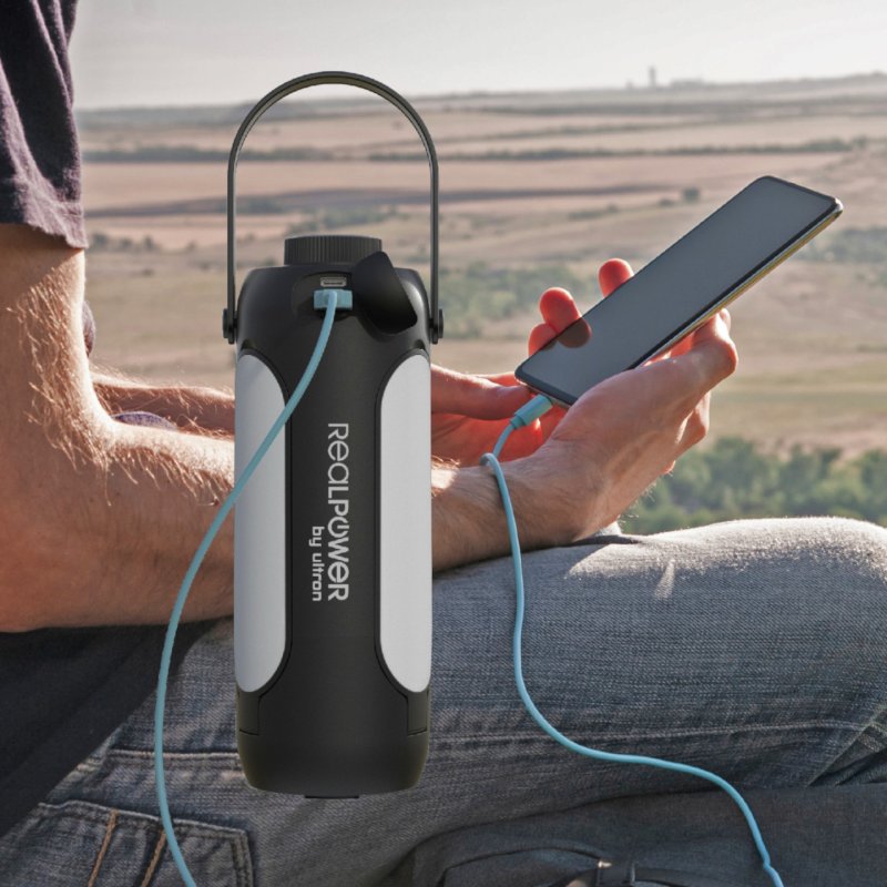 RealPower LED outdoor Light 190,solar,schwarz,6.000mAh