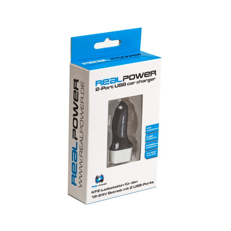 RealPower KFZ-Ladegerät 2400mA 2xUSB