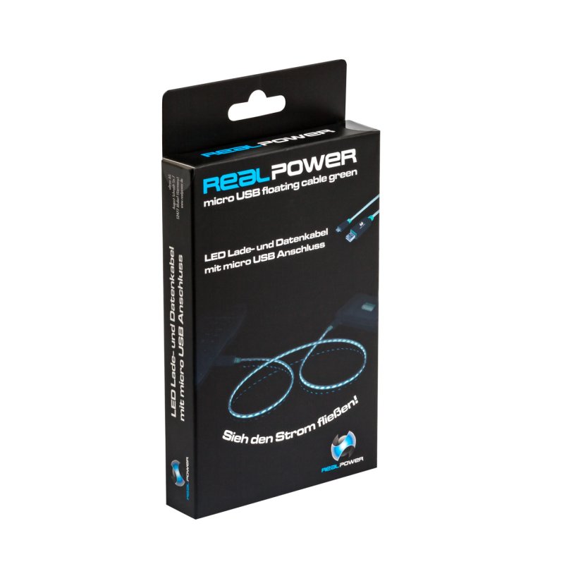 RealPower USB A/Micro-USB B 0.75m USB cable USB 2.0 Black, Green