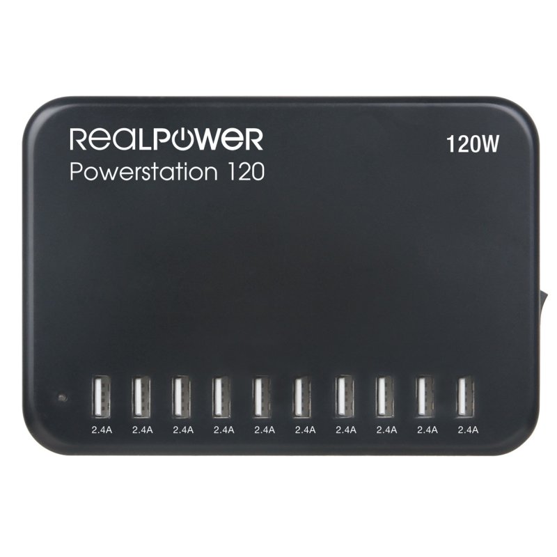 RealPower Power Station 120 Smartphone, Tablet Black AC Indoor