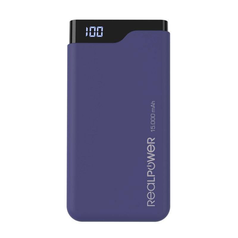 RealPower PB-15000C Navy Blue 15000 mAh Noir, Bleu