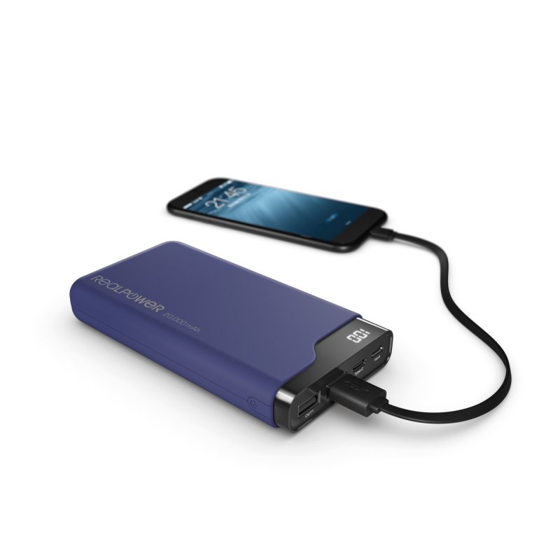 RealPower Powerbank PB-15000C Navy Blue 15.000mAh