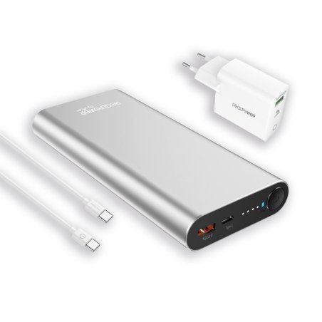 RealPower Powerbank PB-20000PD Pro Set silber 20.000mAh