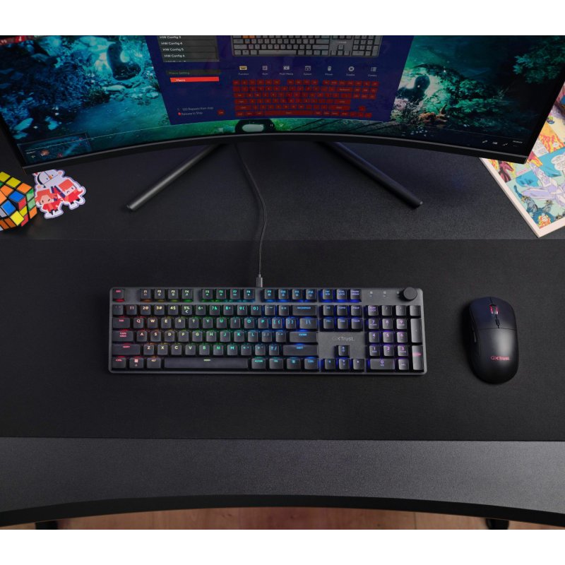 Trust GXT 866 Torix clavier Gaming USB QWERTZ Allemand Noir