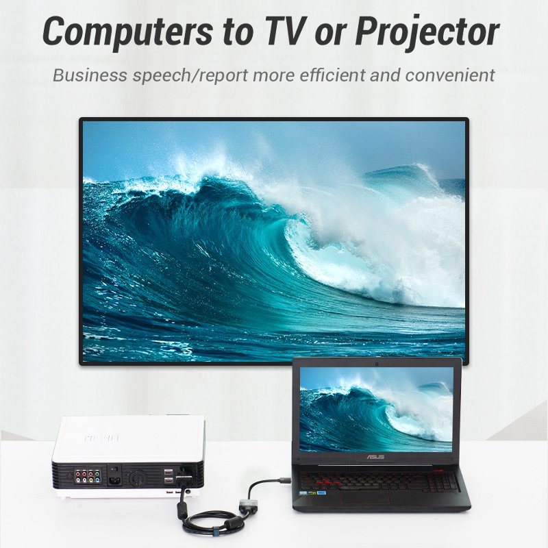 Vention Flat HDMI to VGA Converter 0.15M Black