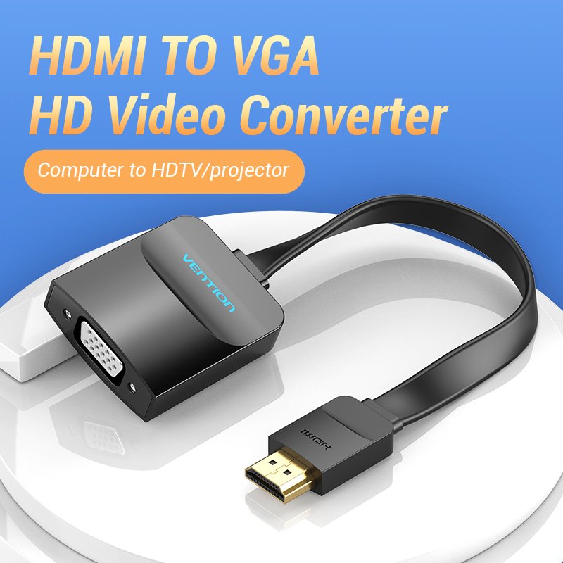 Vention 74345 câble vidéo et adaptateur 0,15 m VGA (D-Sub) HDMI Type A (Standard) Noir