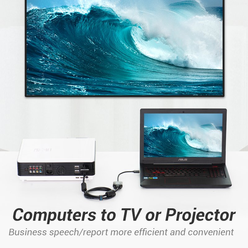 Vention 42154 câble vidéo et adaptateur 0,15 m HDMI Type A (Standard) VGA (D-Sub) Noir