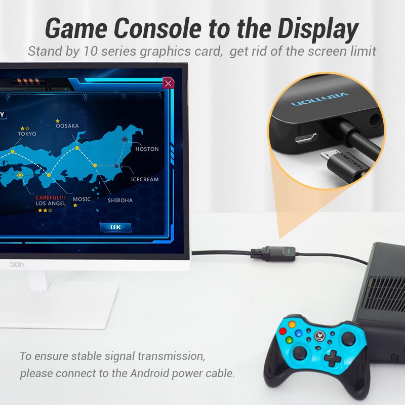 Vention 42154 câble vidéo et adaptateur 0,15 m HDMI Type A (Standard) VGA (D-Sub) Noir