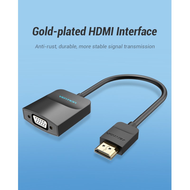 Vention 42154 câble vidéo et adaptateur 0,15 m HDMI Type A (Standard) VGA (D-Sub) Noir