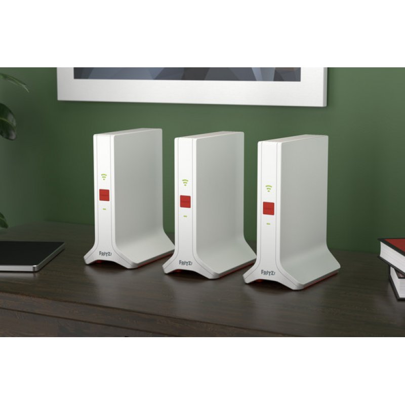 Mesh Set FRITZ! 4200 3-pack Edition Inter Bi-bande (2,4 GHz / 5 GHz) Wi-Fi 6E (802.11ax) Rouge, Blanc 2x2/4x4
