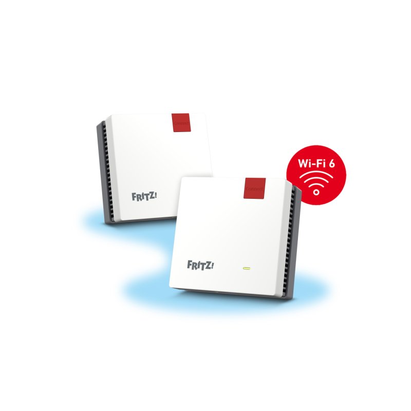Mesh Set FRITZMESH SET 1600 2-PACK EDITION INTERNATIONAL Bi-bande (2,4 GHz / 5 GHz) Wi-Fi 6 (802.11ax) Rouge, Blanc