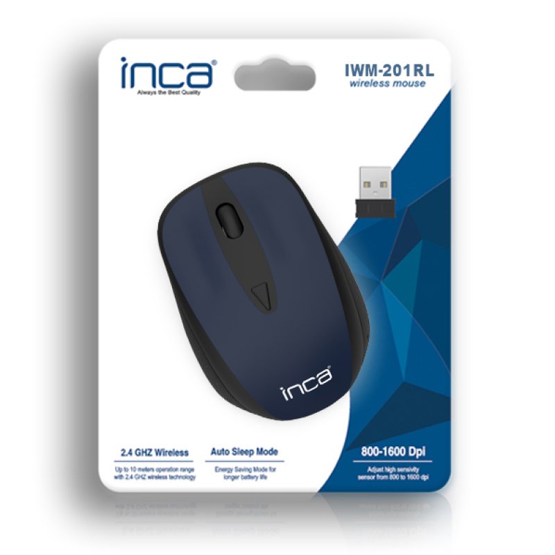 INCA Maus IWM-201RL 1600 DPI,Wireless,Nano-USBI, BL/SW retail