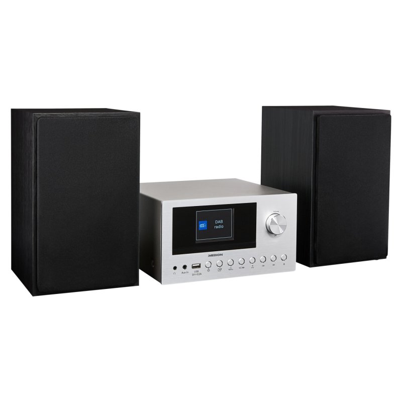 MEDION P85003 - Micro Système Audio - DAB - WiFi - Lecteur CD - Bluetooth - Argent