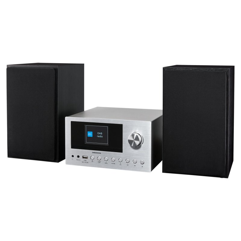 MEDION P85003 - Micro Système Audio - DAB - WiFi - Lecteur CD - Bluetooth - Argent